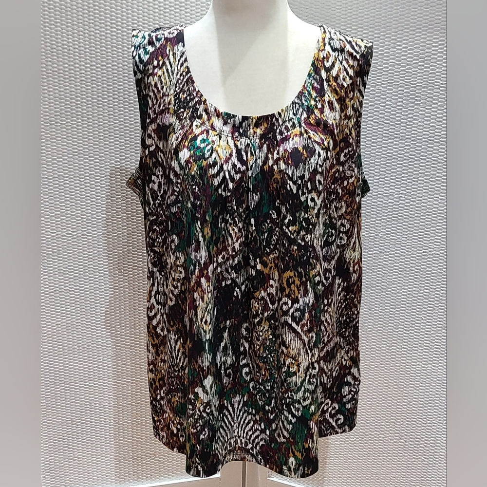 Jones Studio Size 1X Multicolor Sleeveless Women's Top - Picture 1 of 2